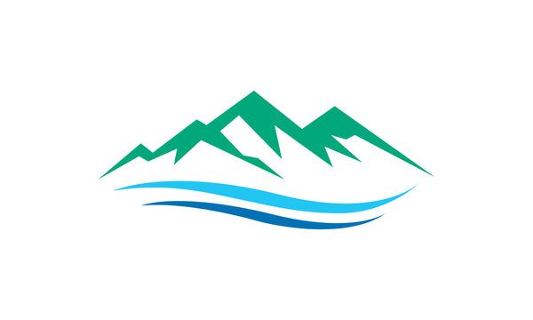 Mountain Peak Water Drop Logo