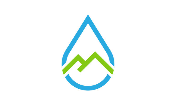 Mountain Peak Water Drop Logo