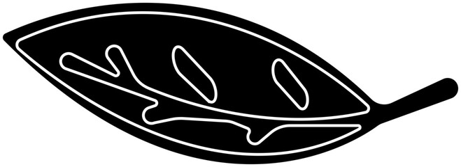 Leaves icon.Simple Black and outline leaves Silhouette Icon for Nature and Ecology Concepts.Silhouette illustrations of diverse leaf shapes on white background.