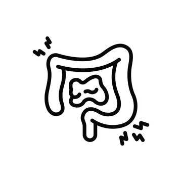 Black line icon for gastrointestinal pain