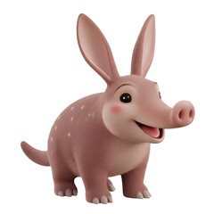 Delightful aardvark cartoon character perfect for children's illustrations and educational resources online