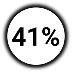 41% discount and  percent black and white round icon