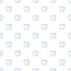 Tooth pattern background. Hand drawn doodle tooth pattern background. Dental care seamless pattern. Seamless patterns with teeth.
