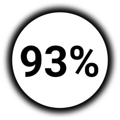 93% discount and  percent black and white round icon