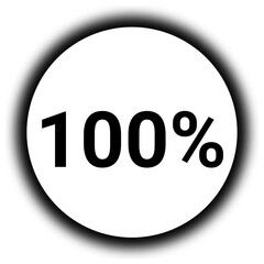 100% discount and  percent black and white round icon