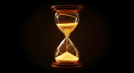 A glowing hourglass glowing with infinite loop, symbol of eternity.