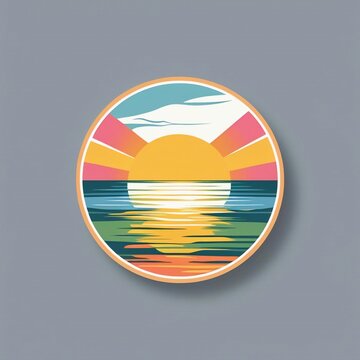 Peaceful Ocean Sunset Horizon with Vibrant Sky and Water Reflection
