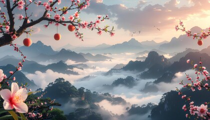 동양화 느낌의 풍경