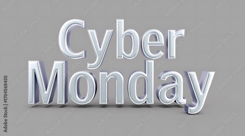 Aufkleber cyber monday 3d text on grey background 3d rendering