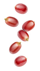 red grapes isolated on transparent background.