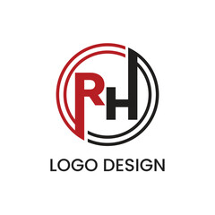 Creative RH Brand Logo Design Template
