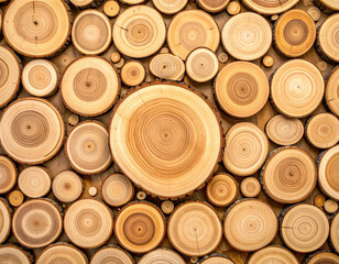 円形輪切りのサークルアート / Cross-Section Wood Slice Circle Art