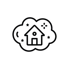 Black line icon for dream home