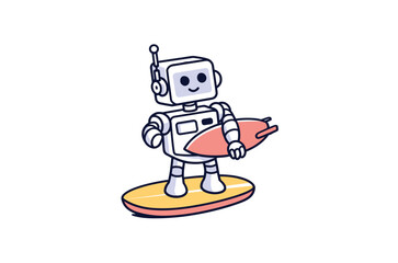 Astronaut character icon illustration. Science Technology Icon Concept Isolated Premium Vector. Flat Cartoon Style