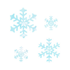 Hand-drawn vector illustration of snowflakes isolated on background.