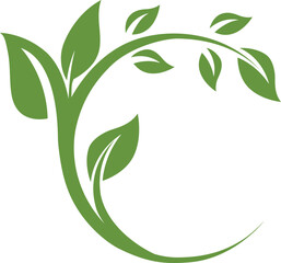 Green leaf nature symbol logo design for eco friendly brands