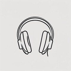 Obraz premium Minimalist Headphone Line Art Design for Music Lovers and Audio Enthusiasts