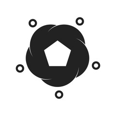 Minimalist Lead Generation logo Icon Featuring Five Human Contact Symbols in Symmetrical Global Network Design