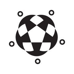 Minimalist Lead Generation Icon Featuring Five Human Contact Symbols in Symmetrical Global Network Design