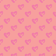 Seamless pattern with hand drawn heart doodle for decorative print, wrapping paper, greeting cards and fabric