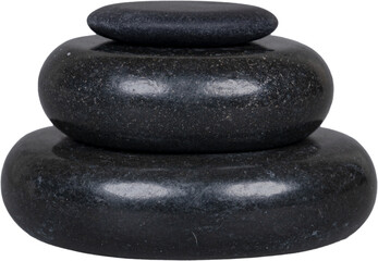 Dark Zen Stones Stacked for Meditation, Isolated Cutout