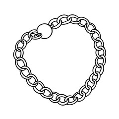 black and white chain bracelet with heart charm vase  