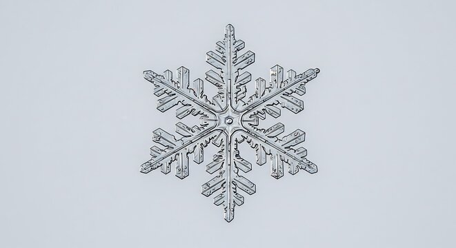 繊細な雪の結晶 白背景で美しく輝く (Sen-saina yuki no kesshou shiro hakkei de utsukushiku kagayaku) This translates to: Delicate snowflake, shining beautifully against a white background.. AI Generated