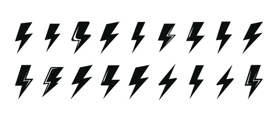 Modern Electric Bolt Logo with Futuristic Blue Light Design.		