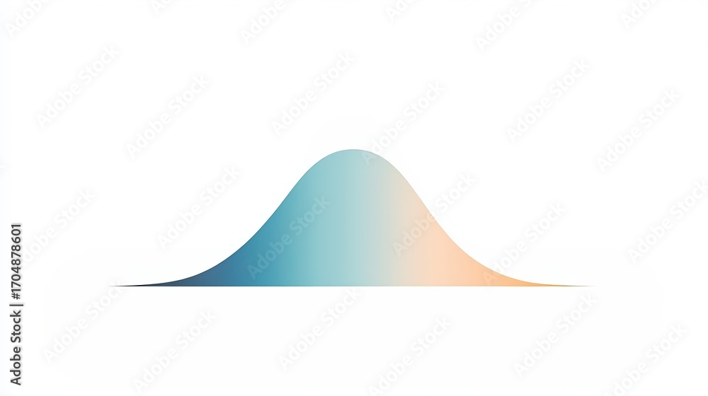 Poster a gradient curve representing a distribution, transitioning from blue to orange against a white back