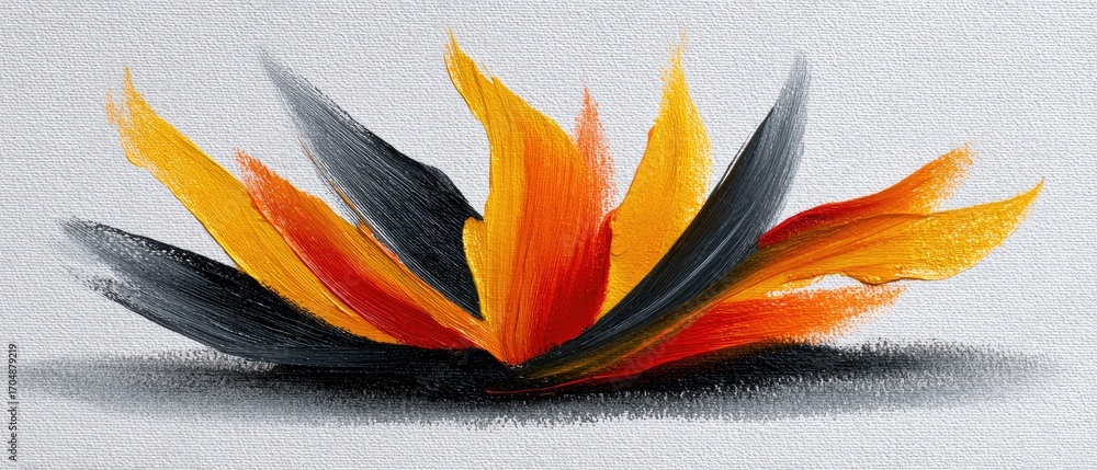 Poster artistic technique symbolic concept. abstract depiction of colorful, flowing shapes resembling a flo