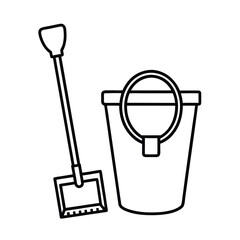 bucket and shovel vector icon on white background