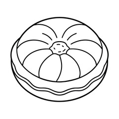 circular meditation pillow line art on white background 