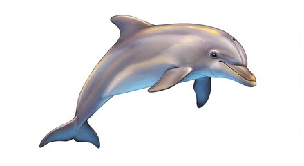 Fototapeta premium 優雅なイルカ 海中躍動 鮮やか色彩 躍動感溢れる描写. AI Generated