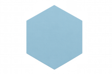 Light blue hexagonal icon featuring transparent background, representing minimalist design and contemporary visual communication