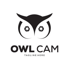 Owl Logo Vector Camera Lens Micro Stock Vector 