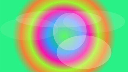 Modern Colorful Abstract with Translucent Ovals and Circles