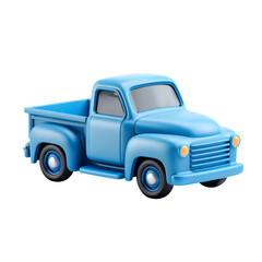 old blue truck, 3d icon style