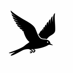 Obraz premium Vector illustration of bird in flight side view with open wings 
