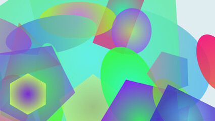 Modern Abstract Art with Bright Gradient Shapes