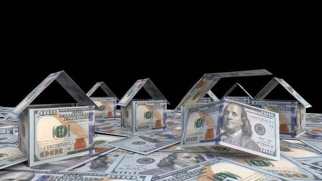 3D Animation of Investing in real estate yields profits | Alpha Channel