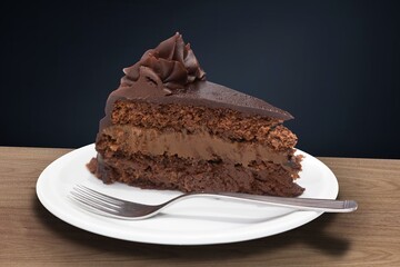 Rich Chocolate Cake Slice