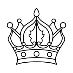 ornate crown line art on white background