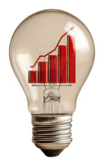 Business growth concept light bulb infographic modern isolated on transparent background