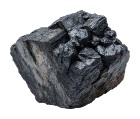 Mining operations uncover luminous coal deposits underground natural isolated on transparent background