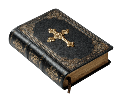 Reading religious text library book faith isolated on transparent background