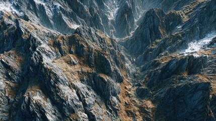 Obraz premium Rugged Mountain Vista: A breathtaking vista unfolds, showcasing majestic, rugged mountains with dramatic ridges, textures and a subtle play of light.