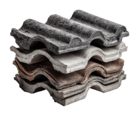 Stacked roof tiles construction site product isolated on transparent background