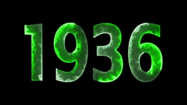 1936 neon line text animation. 1936 year text effect with neon glow. colorful 1936 typography effect. concept of counting years. past year technology concept.