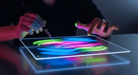 Creative digital artistry illuminated through modern painting medium