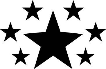 Silhouette Vector Illustration with Repeating Stars